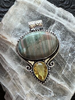 Imperial Jasper and Citrine Crystal Stone Jewelry Pendant Discounted #duDeuqogjv0
