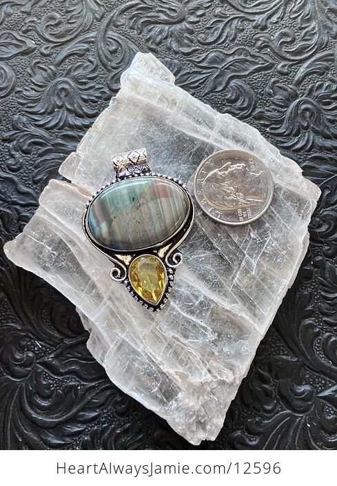 Imperial Jasper and Citrine Crystal Stone Jewelry Pendant Discounted - #duDeuqogjv0-2