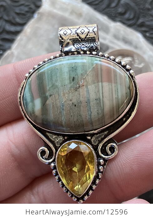 Imperial Jasper and Citrine Crystal Stone Jewelry Pendant Discounted - #duDeuqogjv0-6