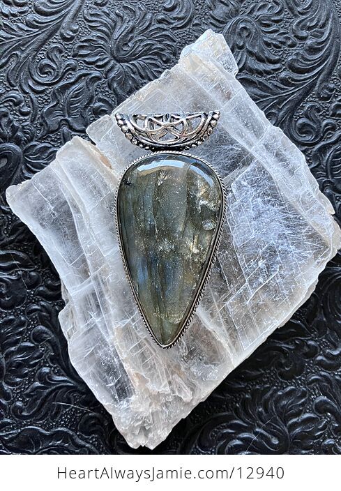 Incredible Flashy Labradorite Pendant Crystal Stone Jewelry - #aYKrTFddnwA-3