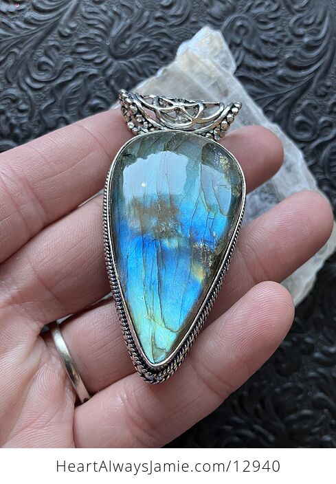 Incredible Flashy Labradorite Pendant Crystal Stone Jewelry - #aYKrTFddnwA-9