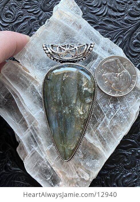 Incredible Flashy Labradorite Pendant Crystal Stone Jewelry - #aYKrTFddnwA-2