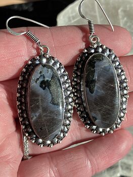 Indigo Gabbro Mystic Merlinite Crystal Stone Jewelry Earrings #B9HFS62Te5Q