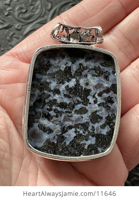 Indigo Gabbro Mystic Merlinite Gemstone Crystal Jewelry Pendant - #9RkerctBIgA-6