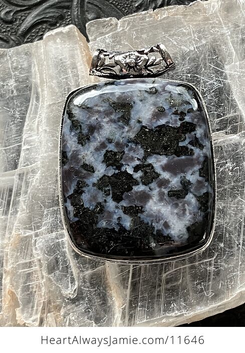 Indigo Gabbro Mystic Merlinite Gemstone Crystal Jewelry Pendant - #9RkerctBIgA-1