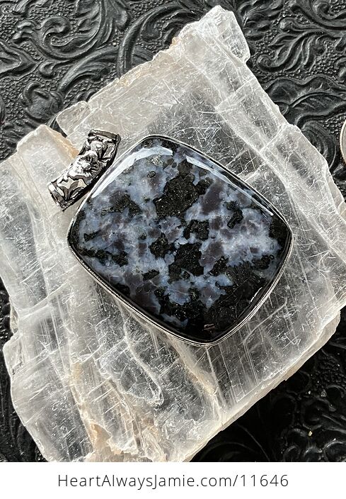 Indigo Gabbro Mystic Merlinite Gemstone Crystal Jewelry Pendant - #9RkerctBIgA-4