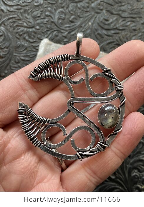 Infinity Crescent Moon Labradorite Stone Crystal Jewelry Pendant - #ENCYhBohvEo-5