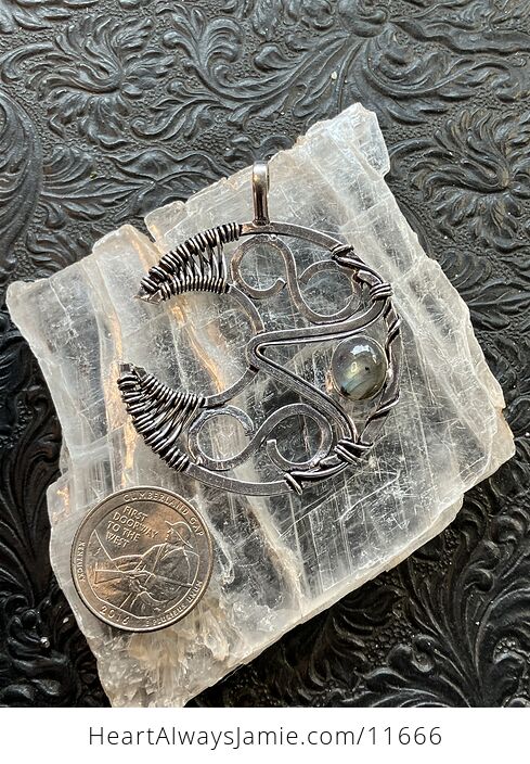 Infinity Crescent Moon Labradorite Stone Crystal Jewelry Pendant - #ENCYhBohvEo-2