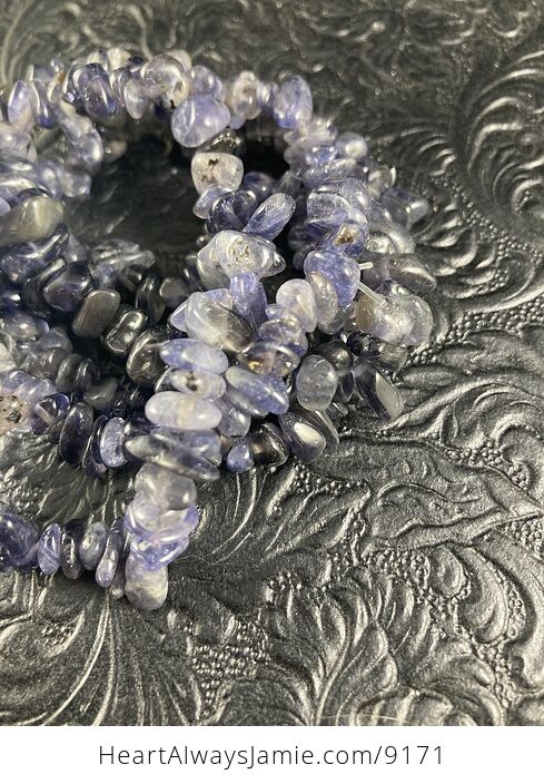 Iolite Gemstone Jewelry Chip Bead Bracelet - #MRuwqb6KPPU-4