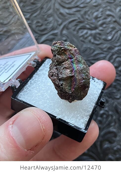 Iridescent Hematite Turgite Graves Mountain Thumbnail Crystal Specimen Perky Box - #NO5UZRBAarI-3