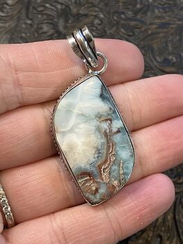 Iron Included Larimar Stone Jewelry Crystal Pendant #F97vR6v9fN8
