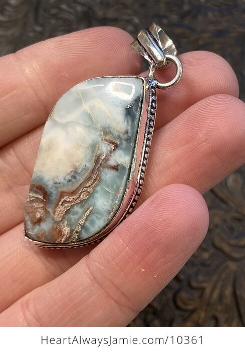Iron Included Larimar Stone Jewelry Crystal Pendant - #F97vR6v9fN8-3