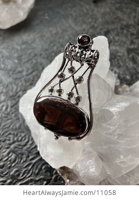Jasper and Faceted Gemstone Jewelry Crystal Fidget Pendant - #n1G7m0jJTfU-3