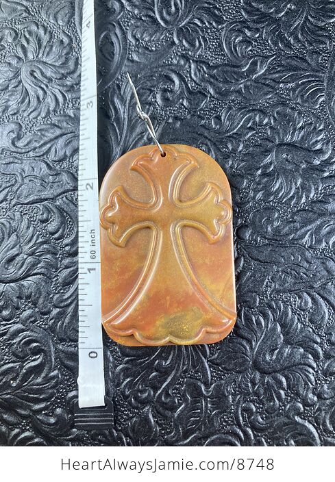 Jasper Cross Stone Jewelry Pendant Mini Art Ornament - #5KHjM5KUYlg-5