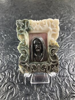 Jesus Carved Jasper Stone Pendant Cabochon Jewelry Mini Art Ornament #6FVbrxIfkjM
