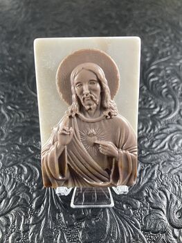 Jesus Carved Jasper Stone Pendant Cabochon Jewelry Mini Art Ornament #w5dn64HPwjc