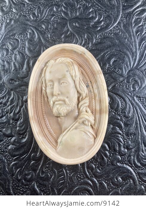 Jesus Carved Jasper Stone Pendant Cabochon Jewelry Mini Art Ornament - #M6I5tsRfHH4-5