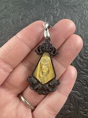 Jesus Mother of Pearl and Wood Jewelry Pendant #af2jp2lG0Tg