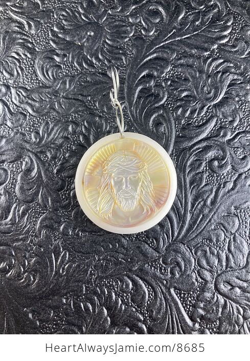 Jesus Mother of Pearl Shell Jewelry Pendant Ornament - #ShQzkYA9gXc-5
