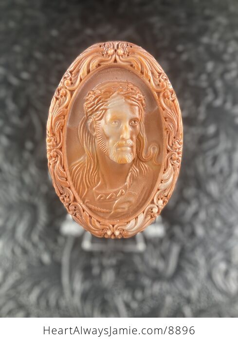 Jesus Stone Portrait Jasper Jewelry Pendant Ornament Mini Art - #3m1aYuUaNoI-1
