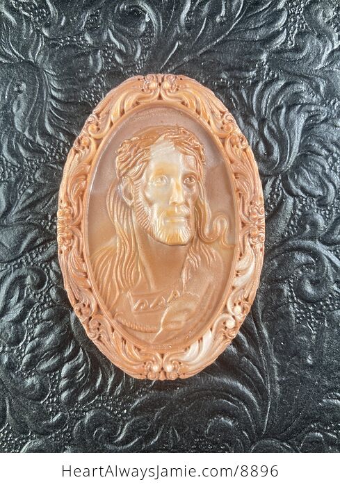 Jesus Stone Portrait Jasper Jewelry Pendant Ornament Mini Art - #3m1aYuUaNoI-2