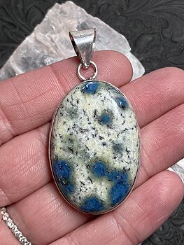 K2 Azurite in Granite Pendant Crystal Stone Jewelry #qNynF6LRj9o