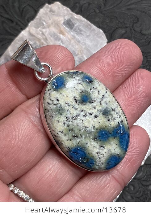 K2 Azurite in Granite Pendant Crystal Stone Jewelry - #qNynF6LRj9o-2