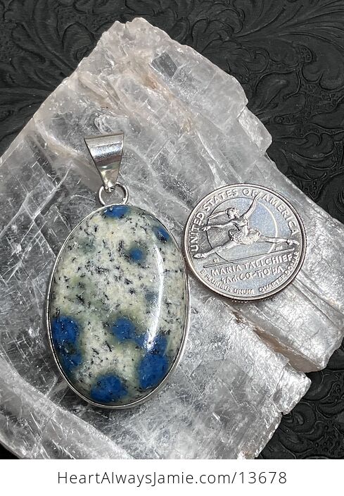 K2 Azurite in Granite Pendant Crystal Stone Jewelry - #qNynF6LRj9o-4