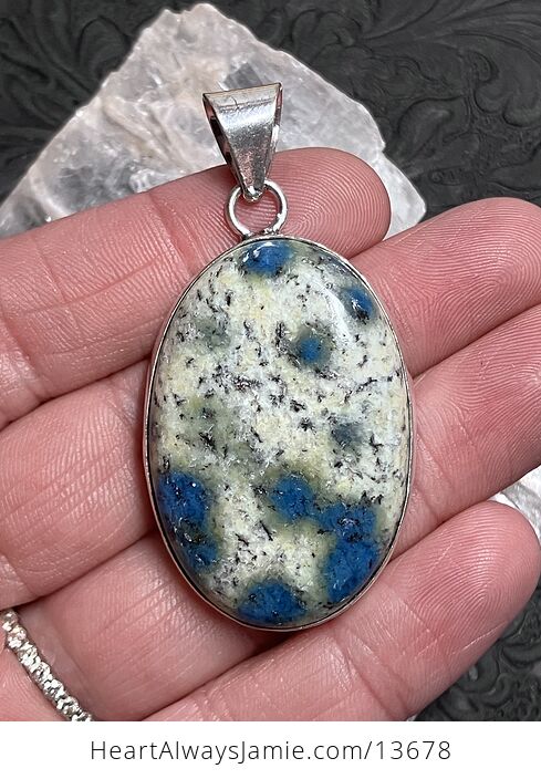 K2 Azurite in Granite Pendant Crystal Stone Jewelry - #qNynF6LRj9o-1