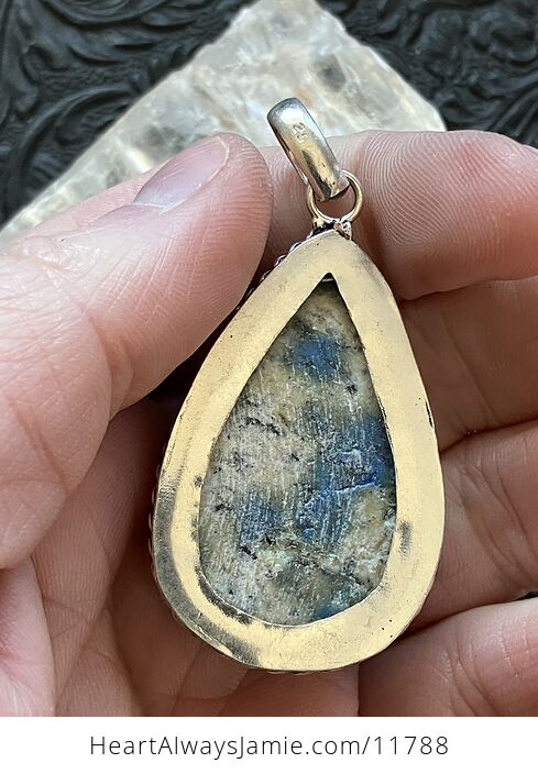 K2 Azurite in Granite Stone Crystal Jewelry Pendant - #d4fszc33Hbo-7