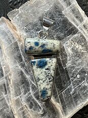 K2 Azurite in Granite Stone Crystal Jewelry Pendant Discounted #2qvjv0FS1YA