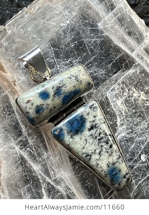 K2 Azurite in Granite Stone Crystal Jewelry Pendant Discounted - #2qvjv0FS1YA-5
