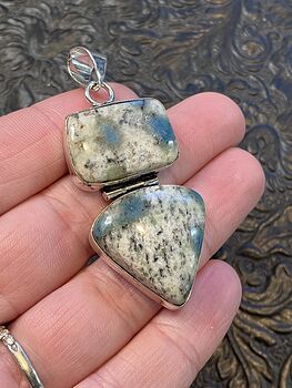 K2 Granite Raindrop Azurite Stone Jewelry Crystal Pendant #LeuQkdpxUdk
