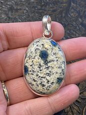 K2 Raindrop Azurite in Granite Stone Jewelry Crystal Pendant #dwWpJ6kudZs