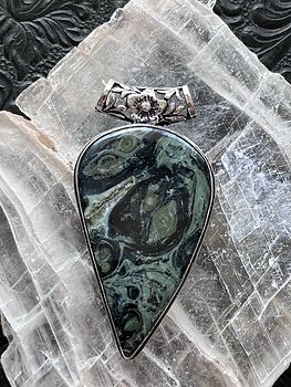 Kambaba Jasper Rhyolite Pendant Stone Crystal Jewelry #2z7ONrNwjgE