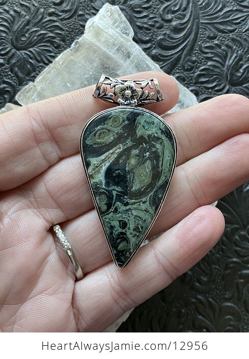 Kambaba Jasper Rhyolite Pendant Stone Crystal Jewelry - #2z7ONrNwjgE-3