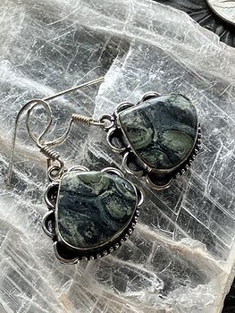 Kambaba Jasper Rhyolite Stone Crystal Jewelry Earrings #ivv9cIUNx4U