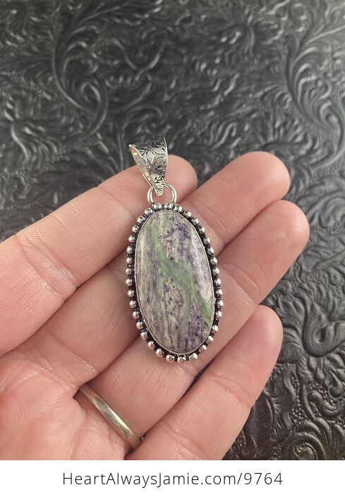 Kammererite Green and Purple Crystal Stone Jewelry Pendant - #pot3HDzBHPs-2