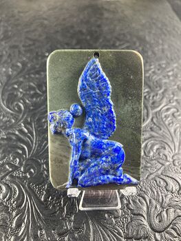 Kneeling Fairy Carved Stone Pendant Cabochon Jewelry Mini Art Ornament #qZ0tvbLp3l4