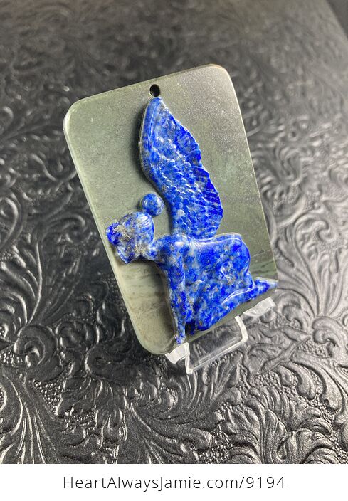 Kneeling Fairy Carved Stone Pendant Cabochon Jewelry Mini Art Ornament - #qZ0tvbLp3l4-3