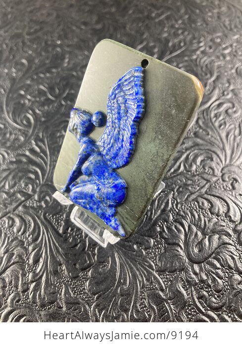 Kneeling Fairy Carved Stone Pendant Cabochon Jewelry Mini Art Ornament - #qZ0tvbLp3l4-2
