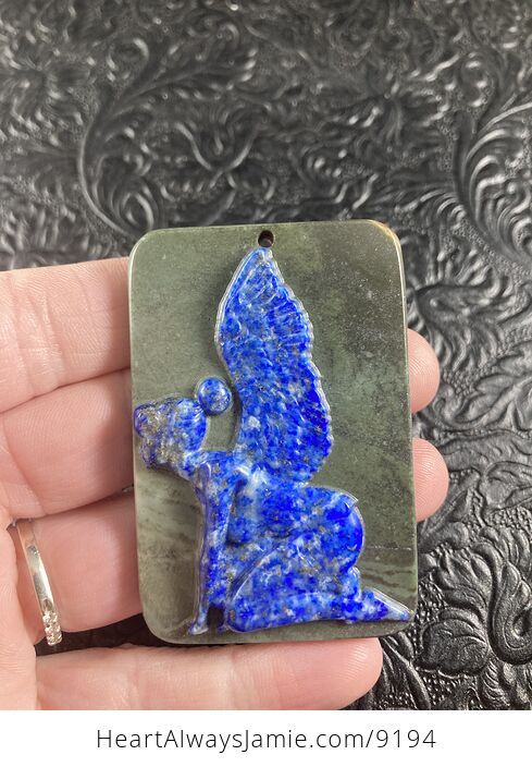 Kneeling Fairy Carved Stone Pendant Cabochon Jewelry Mini Art Ornament - #qZ0tvbLp3l4-4