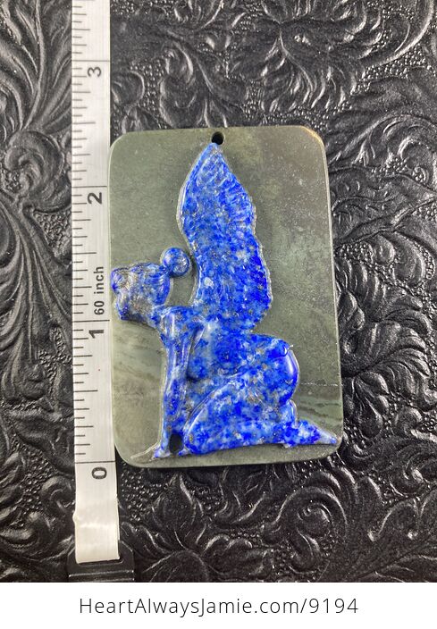 Kneeling Fairy Carved Stone Pendant Cabochon Jewelry Mini Art Ornament - #qZ0tvbLp3l4-6