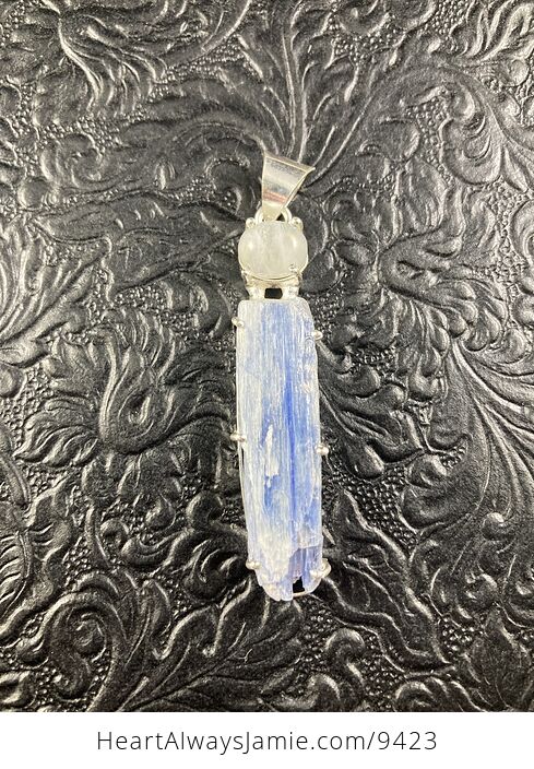 Kyanite and Moonstone Crystal Stone Jewelry Pendant - #Yx6l2Fibr9A-2
