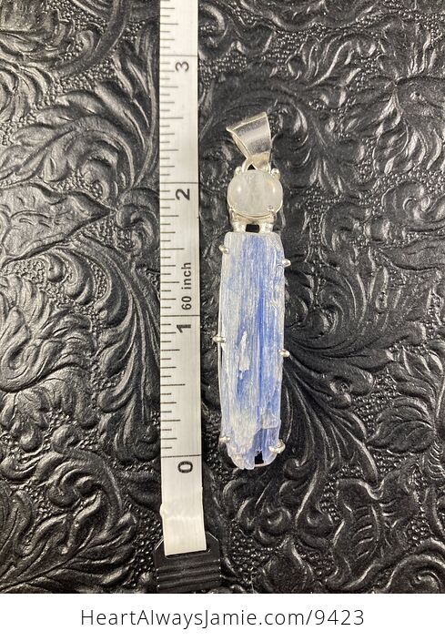 Kyanite and Moonstone Crystal Stone Jewelry Pendant - #Yx6l2Fibr9A-3