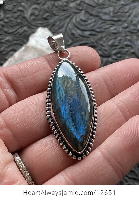 Labradorite Crystal Stone Jewelry Pendant - #Q1B8JrJMdBQ-1