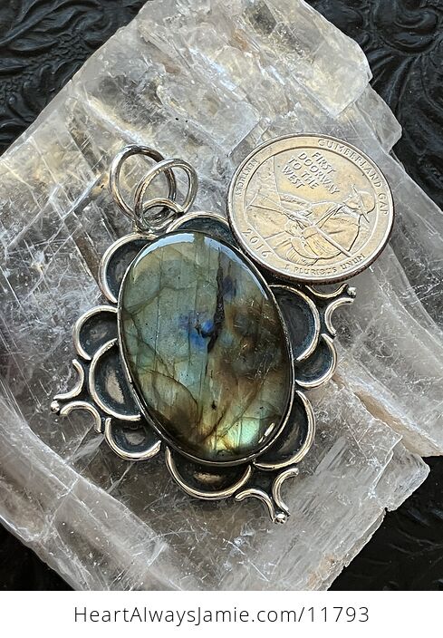 Labradorite Crystal Stone Jewelry Pendant - #WtMvDLICZtA-3