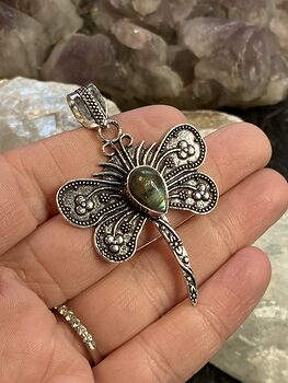 Labradorite Dragonfly Handcrafted Stone Jewelry Crystal Pendant #kphpailXjPA