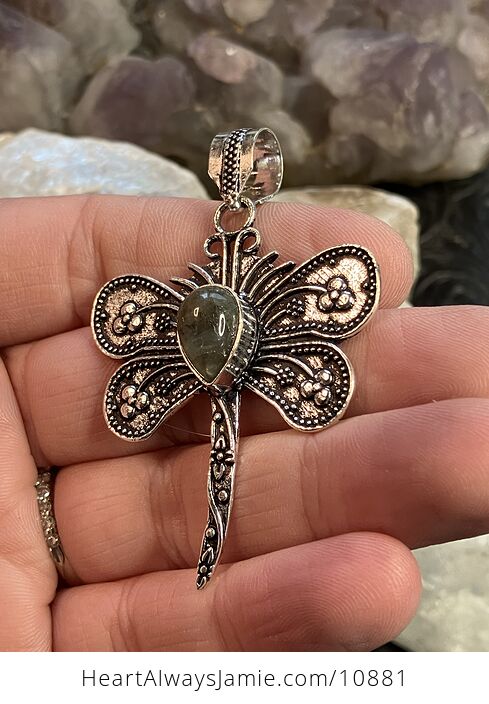 Labradorite Dragonfly Handcrafted Stone Jewelry Crystal Pendant - #kphpailXjPA-3