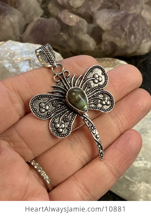 Labradorite Dragonfly Handcrafted Stone Jewelry Crystal Pendant - #kphpailXjPA-1